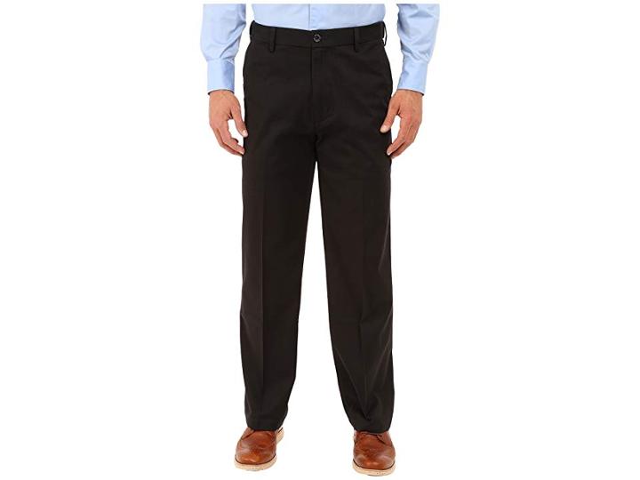 Dockers Comfort Khaki Classic Flat Front (black Metal) Men's Casual Pants