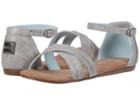 Toms Kids Correa Sandal (little Kid/big Kid) (silver Metallic Linen) Girls Shoes