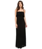 Splendid Drapey Lux Ruffle Maxi Dress (black) Women's Dress