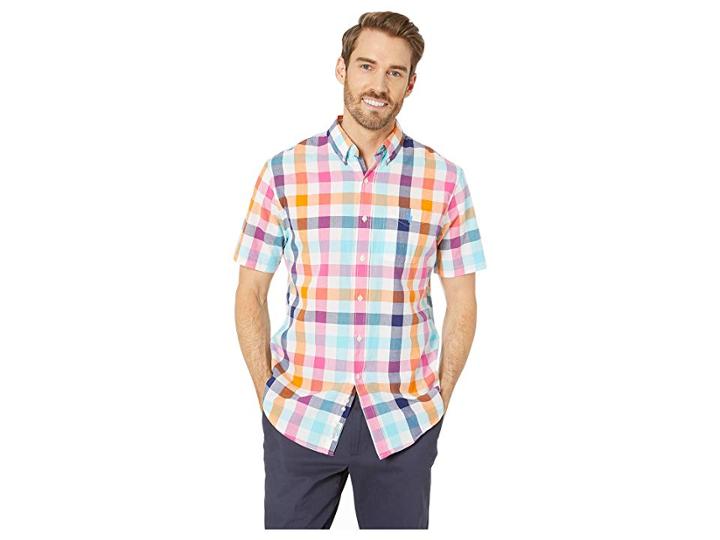 U.s. Polo Assn. Multicolor Medium Plaid Button Down (optic White) Men's Clothing