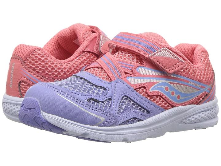 Saucony Kids Ride 9 (toddler/little Kid) (coral/periwinkle) Girls Shoes
