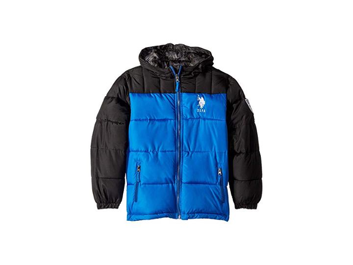 U.s. Polo Assn. Kids Reversible Jacket (big Kids) (blue Tile/camo) Boy's Coat