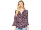 Lucky Brand Printed Top (mauve Multi) Women's Clothing