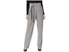 Bcbgmaxazria Houndstooth Paperbag Waist Trouser (black/multi) Women's Casual Pants