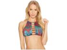 The Bikini Lab Why Can't We Be Fronds High Neck Top (mahagony) Women's Swimwear