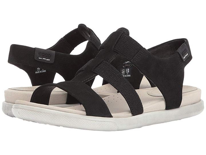 Ecco Damara Elastic Sandal (black Cow Nubuck) Women's Sandals
