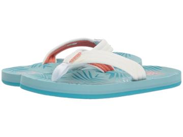 Reef Kids Little Reef Footprints (infant/toddler/little Kid/big Kid) (aqua Palms) Girls Shoes