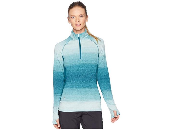 Adidas Golf Rangewear 1/2 Zip (mystery Green) Women's Long Sleeve Pullover