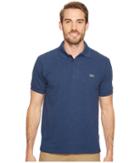 Lacoste Short Sleeve Classic Fit Chine Pique Polo Shirt (anchor Chine) Men's Short Sleeve Pullover