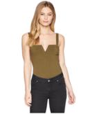 Free People Pippa V-wire Bodysuit (army) Women's Jumpsuit & Rompers One Piece