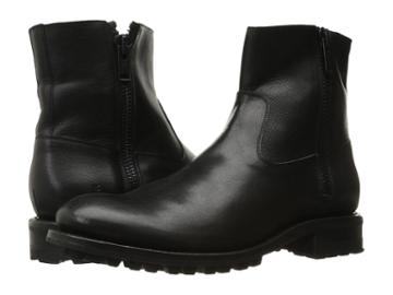 Frye Stanton Outside Zip (black Tumbled Full Grain) Men's Boots