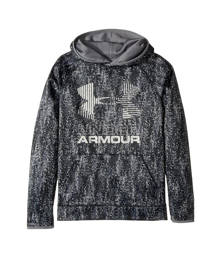 Under Armour Kids Sg Armour Fleece Novelty Big Logo Hoodie (big Kids) (black/black/black) Boy's Sweatshirt