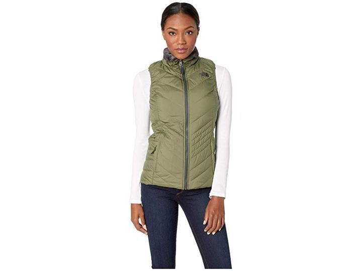 The North Face Mossbud Insulated Reversible Vest (four Leaf Clover/weathered Black) Women's Vest