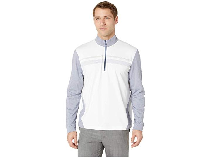 Callaway Long Sleeve 1/4 Zip Lightweight Fleece Pullover (bright White) Men's Clothing