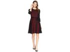 Gabby Skye Fit Flare W/ Sash Sweater Dress (black/ruby) Women's Dress