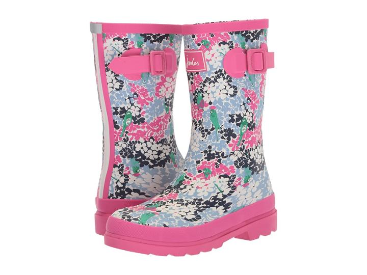 Joules Kids Printed Welly Rain Boot (toddler/little Kid/big Kid) (parakeet Ditsy) Girls Shoes