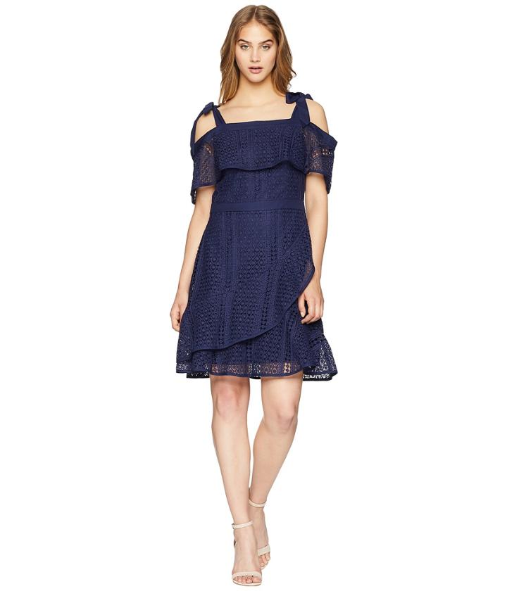 Adelyn Rae Maxine Fit And Flare Dress (navy) Women's Dress