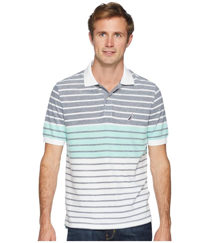 Nautica Short Sleeve Engineered Polo (mint Sprig) Men's Clothing