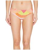 Echo Design Havana Geo Ruched Bikini Bottom (hibiscus Pink) Women's Swimwear