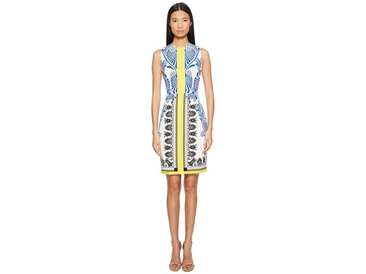 Versace Collection Abito Donna Printed Sheath Dress (bianco/stampa) Women's Clothing