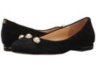 Ivanka Trump Jaici (black Savoy Suede/sparkle Fabric Upper) Women's Flat Shoes