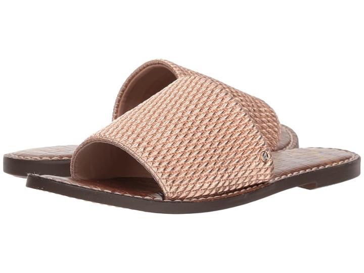 Sam Edelman Gio 2 (blush Gold Smocked Metallic) Women's Sandals