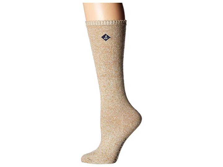Sperry 1-pack Boyfriend Crews (oatmeal Marl) Women's Crew Cut Socks Shoes