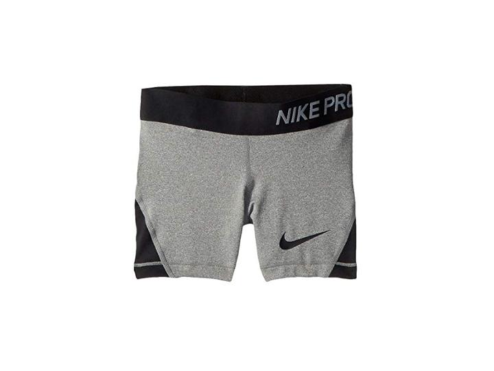 Nike Kids Pro Short (little Kids/big Kids) (carbon Heather/black/black/black) Girl's Shorts