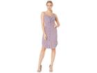 J.o.a. Checked Dress With Knot Detail (purple Plaid) Women's Dress
