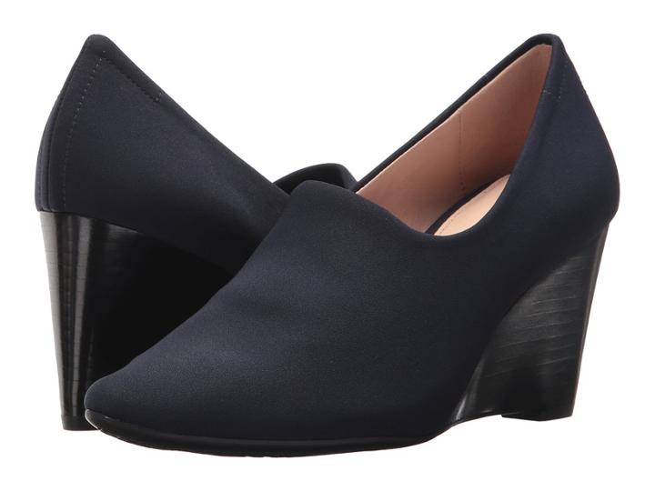 Taryn Rose Yvonne (navy Sleek Scuba) Women's Wedge Shoes