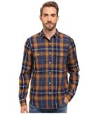 Lucky Brand Miter Workwear Shirt (indigo/mustard) Men's Clothing