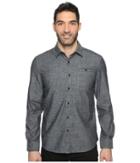 Kenneth Cole Sportswear Long Sleeve Button Down Collar Solid Flannel (indigo Combo 1) Men's Long Sleeve Button Up
