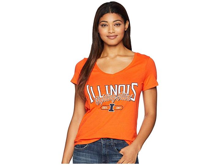 Champion College Illinois Fighting Illini University V-neck Tee (orange) Women's T Shirt