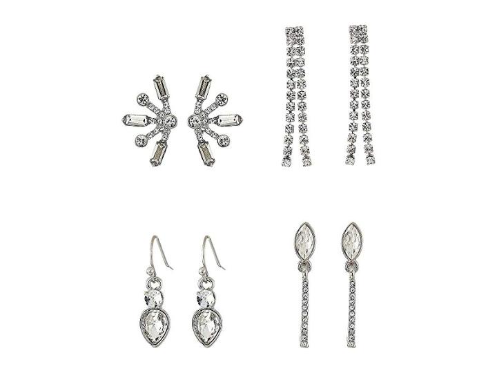 Guess 6-pair Mixed Stud And Mini Drop Earrings Set (silver) Earring