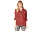 Kut From The Kloth Carine Long Sleeve Shirt (red) Women's Long Sleeve Button Up