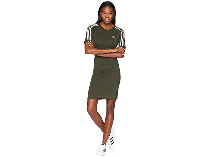 Adidas Originals 3 Stripes Dress (night Cargo) Women's Dress