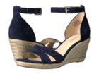 Nine West Jabrina Espadrille Wedge Sandal (navy Suede) Women's Shoes