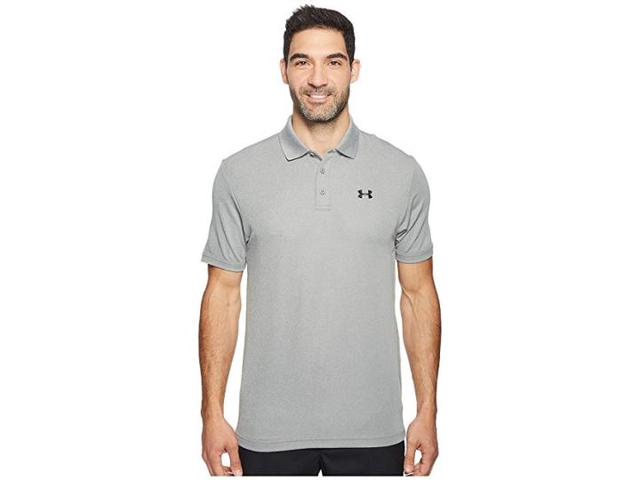 Under Armour Golf Performance Polo 2.0 (true Gray Heather/black) Men's Short Sleeve Pullover