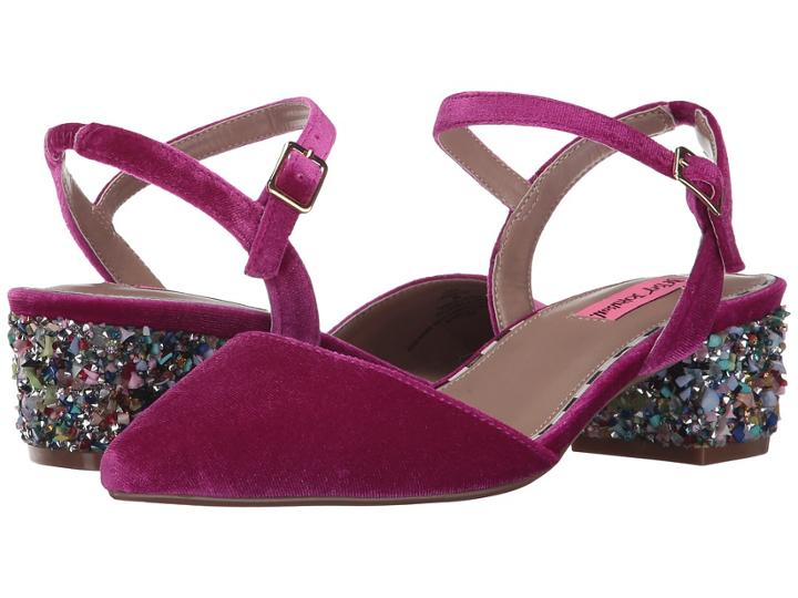 Blue By Betsey Johnson Lena (magenta Velvet) Women's 1-2 Inch Heel Shoes