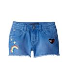 Tommy Hilfiger Kids Frayed Shorts With Patches (little Kids/big Kids) (twinkle Blue) Girl's Shorts
