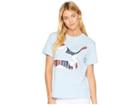 Puma Classics Logo Tee (cerulean/micro Camo Fill) Women's T Shirt