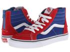Vans Kids Sk8-hi Zip (little Kid/big Kid) ((2 Tone) Red/true Blue) Boys Shoes