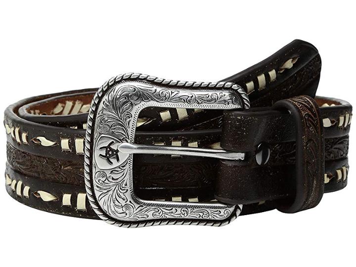 Ariat Embossed Laced Edges Belt (brown) Men's Belts