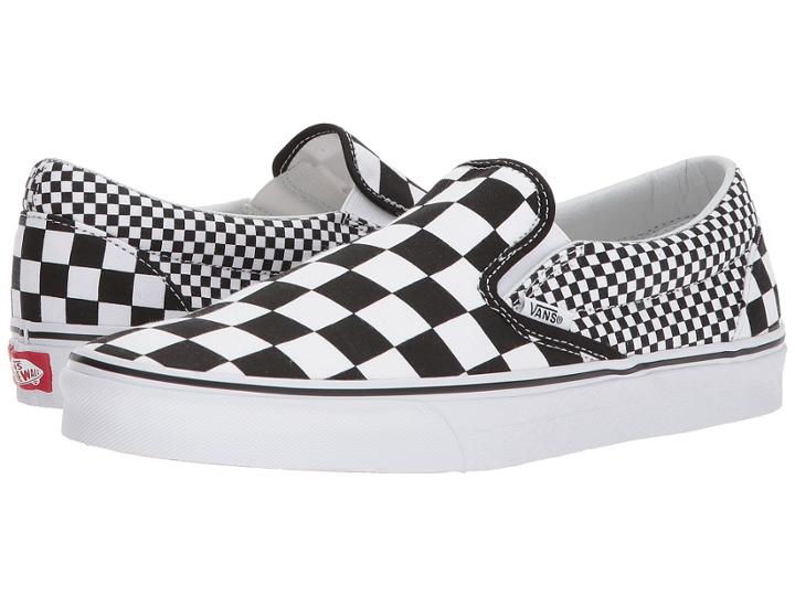 Vans Classic Slip-ontm ((mix Checker) Black/true White) Skate Shoes