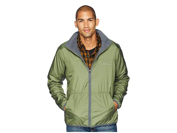 Columbia Mountain Sidetm Reversible Full Zip (mosstone/graphite/alpine Tundra) Men's Sweatshirt