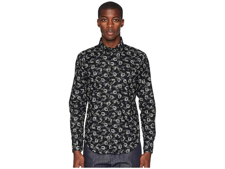 Naked & Famous Regular Shirt Dragon Print (black) Men's Clothing