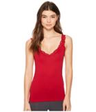 Only Hearts Delicious With Lace Deep V Tank Top (garnet) Women's Underwear