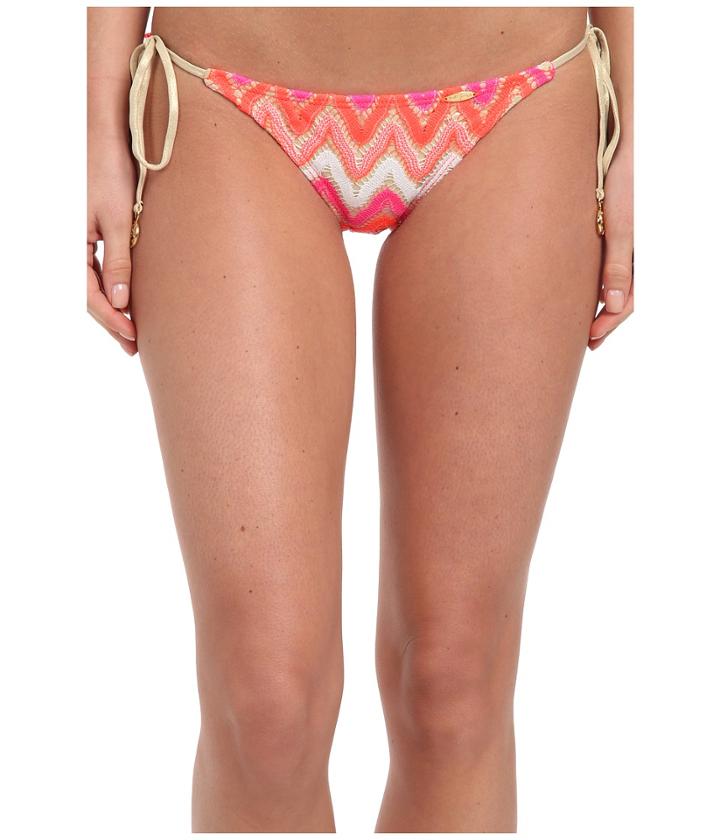Luli Fama Flamingo Beach Tieside Ruched Full Bottom (multi) Women's Swimwear