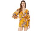 Angie Surplus Romper W/ Double Ruffle Sleeve (gold) Women's Jumpsuit & Rompers One Piece