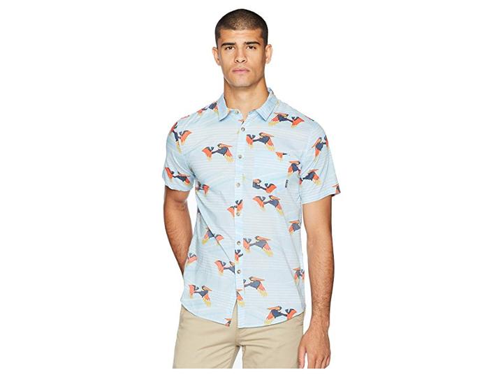 Billabong Sundays Floral Short Sleeve Woven Top (coastal) Men's Clothing